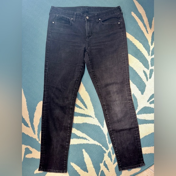 Gap Premium Mid Rise Skinny Jeans black size 14/32L - Picture 2 of 4